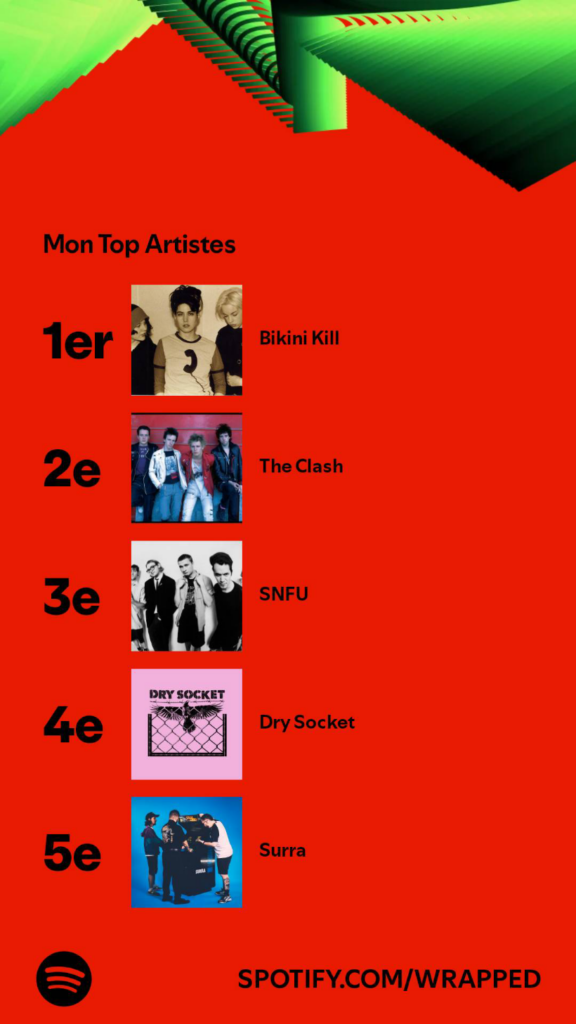 Mon top artistes (Spotify Wrapped 2024)